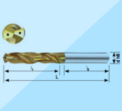 整体硬质合金内冷麻花钻3×D