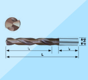 Solid carbide twist drill 5 × D