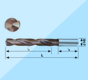 Solid carbide twist drill iron 5 × D