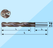 Solid carbide twist drills within chilled 5 × D